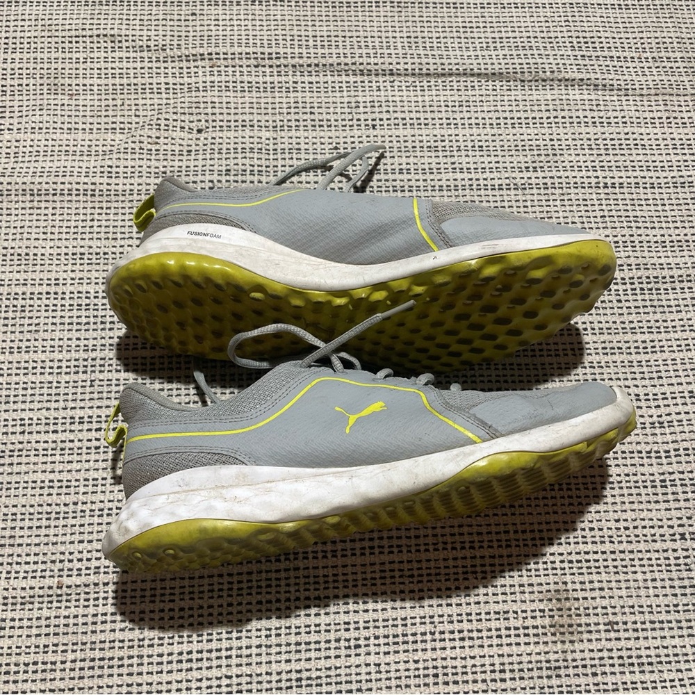 PUMA Men's Grip Fusion Sport 2.0 Golf Shoes Size 10 In High Rise/Limepunch - Picture 4 of 6